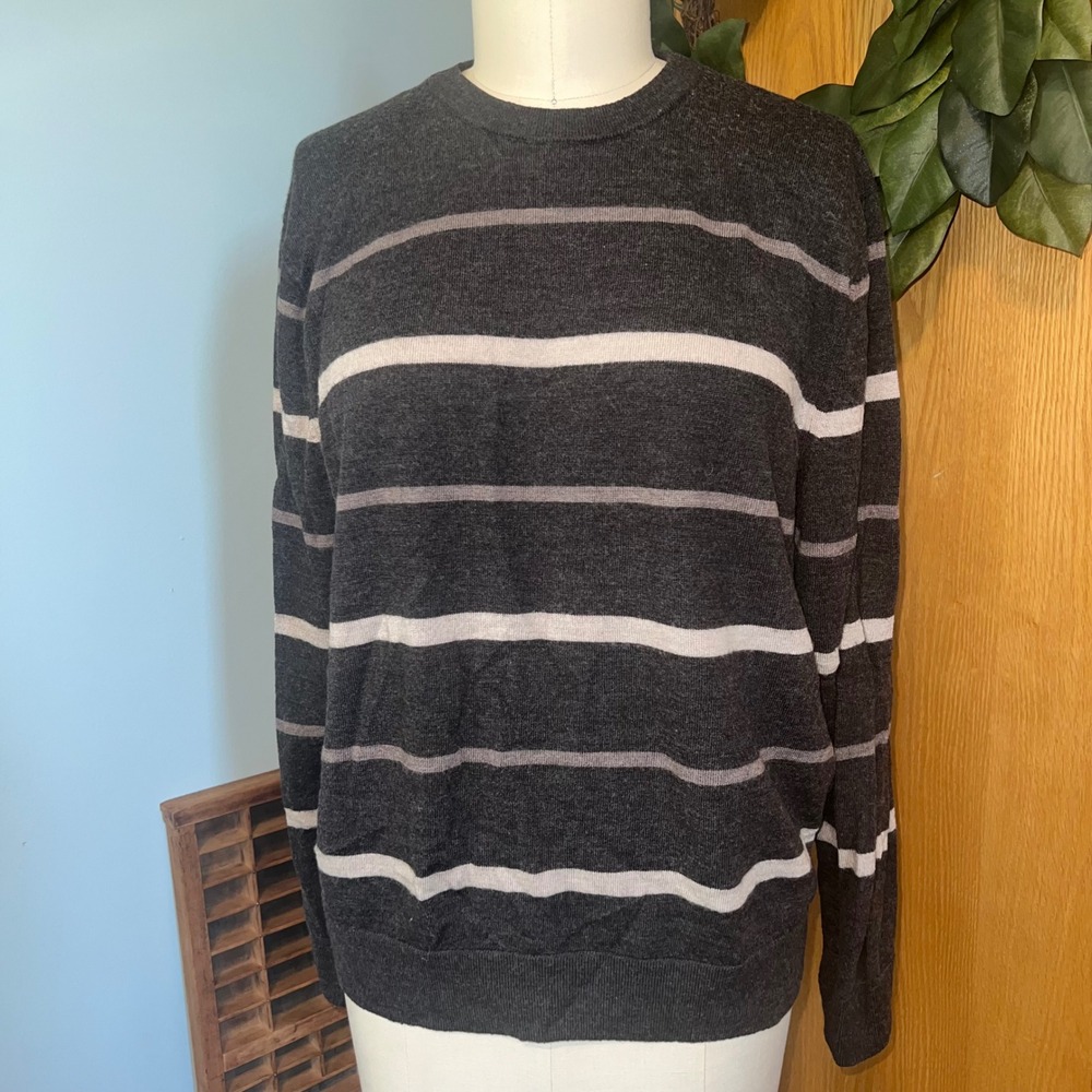 Banana Republic Men's Merino Wool Striped‎ Crewneck Sweater Size L